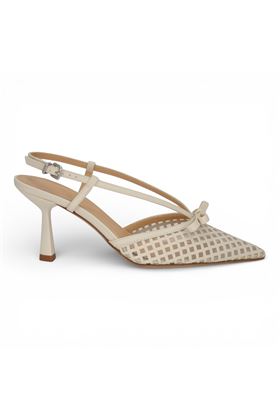 Slingback Nicole Bonnet in pelle colore panna. NICOL BONNET | 3054-PANNA